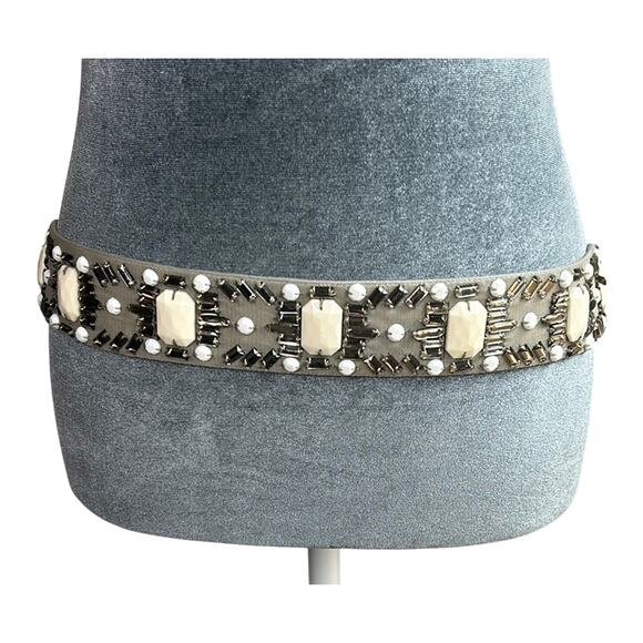 Y2K faux gems Embellished Belt- gems- stretch loft- waist belt - Picture 1 of 6